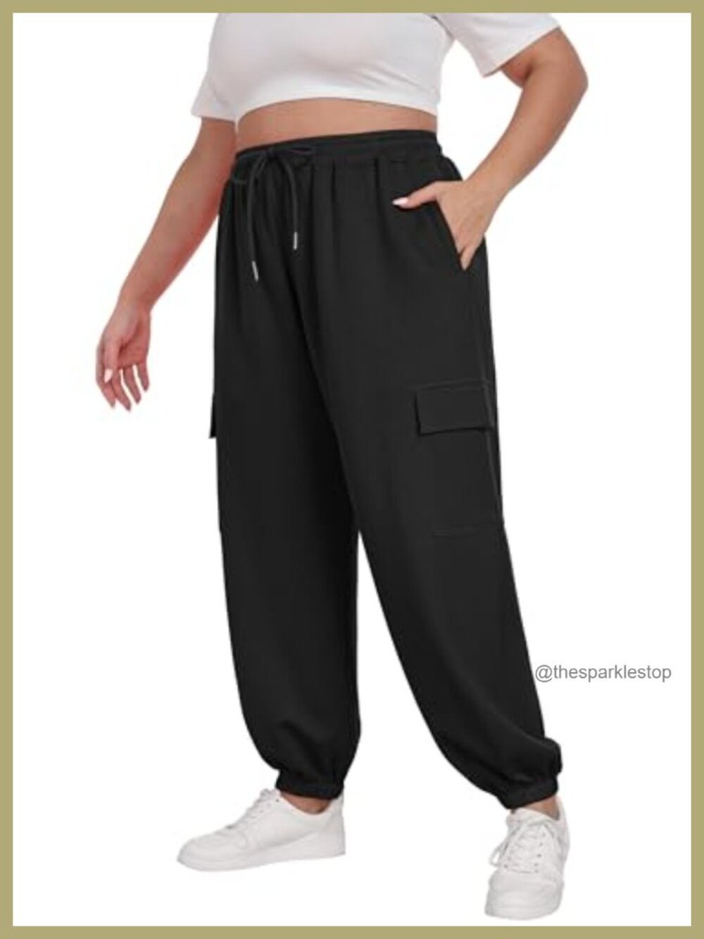 Plus Size Cargo Joggers Baggy Sweatpants with Pockets
